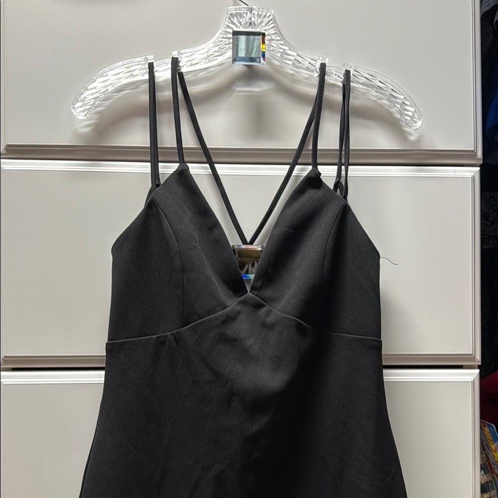 Elegant Romeo and Juliet Couture Black Strappy Dress